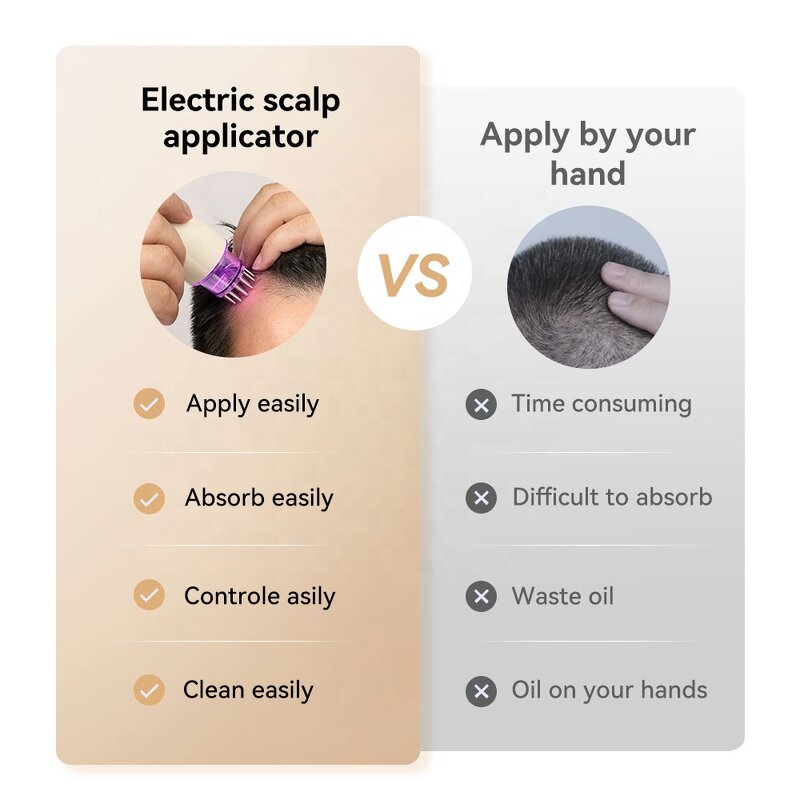 Hair Oil Applicator Manufacturer - Thick Essential Oil LED Head Care Comb Castor Scalp Massager Automatic Discharge