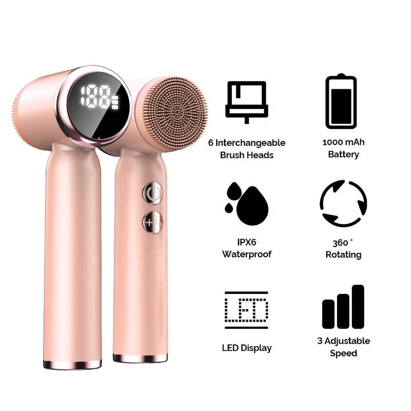 Facial Cleansing Brush Manufacturer - Portable Waterproof Spin Roller Sonic Massager Cleaner Silicone Electric