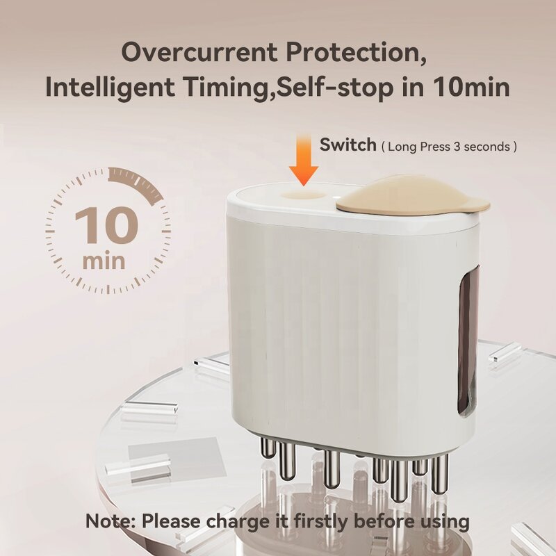 Electric Oil Applicator Manufacturer - Scalp Massager Brush Head Hair Growth Vibrating Massage Comb with Plastic Handle