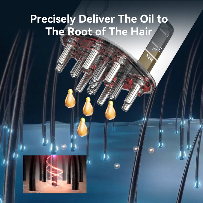 Scalp Massager Comb Manufacturer - Red Light Therapy EMS Micro-current Vibration Scalp Oil Applicator for Hair Growth