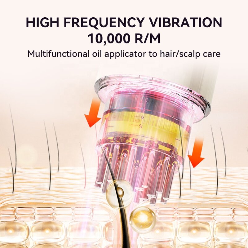 Scalp Massage Brush Manufacturer - Kimairay LED Hair Oil Applicator Serum Dispenser Electric for Hair Growth