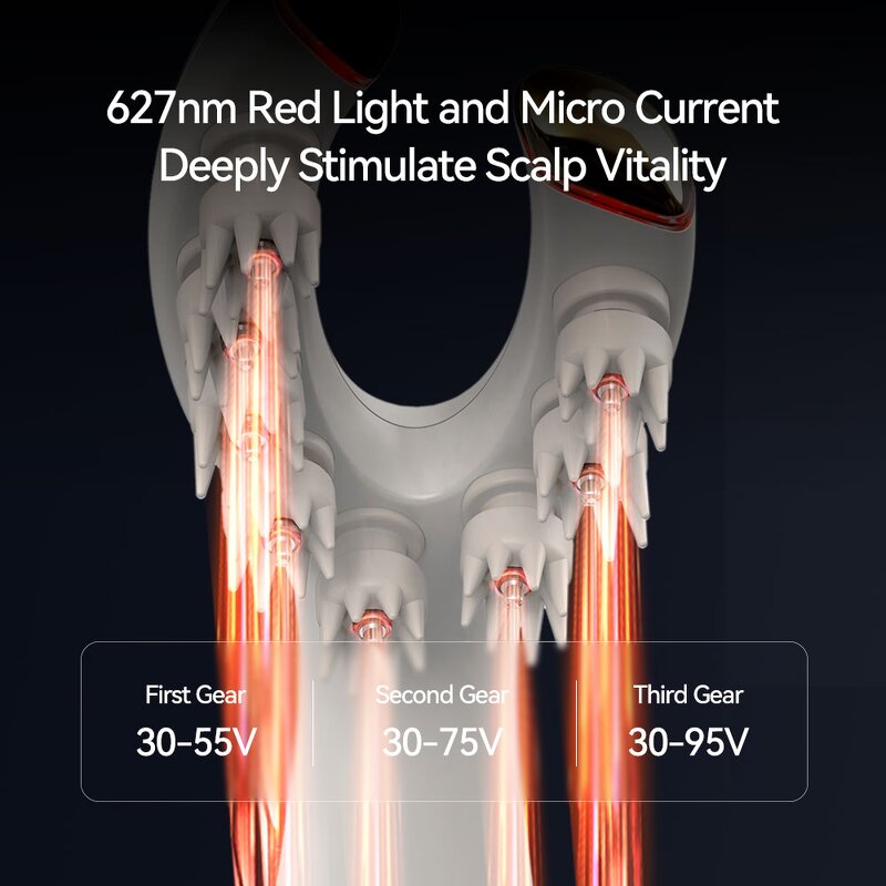 Anti Loss Hair Growth Comb Manufacturer - Factory Ems Massager Machine Silicone Head Massage Brush
