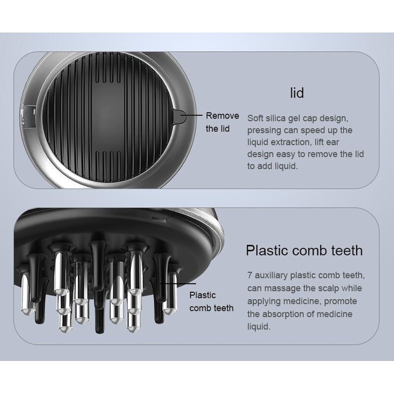 Hair Growth Comb Applicator Manufacturer - Scalp Solutions Liquid Home Use Plastic Handle Common Comb