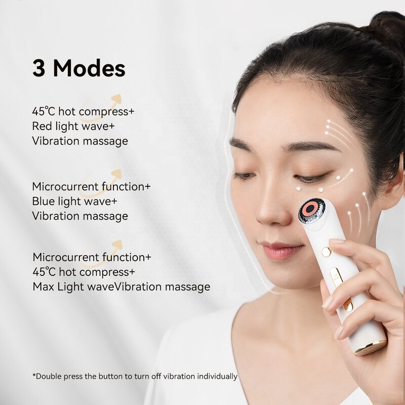 Eye Massage Wand Manufacturer - Vibration Heating Wrinkle Remover Improve Fine Lines Red Light Therapy