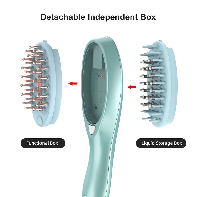 Head Massage Comb Manufacturer - Vibration Hair Scalp Scrubber Light Wave Care Brush USB Charging Rechargeable Electric Liquid