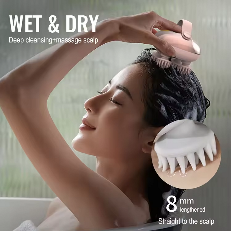 Head Massage Machine Manufacturer - New Trend Silicone Scalp Massager Tools Head Spa Electric with Red Light