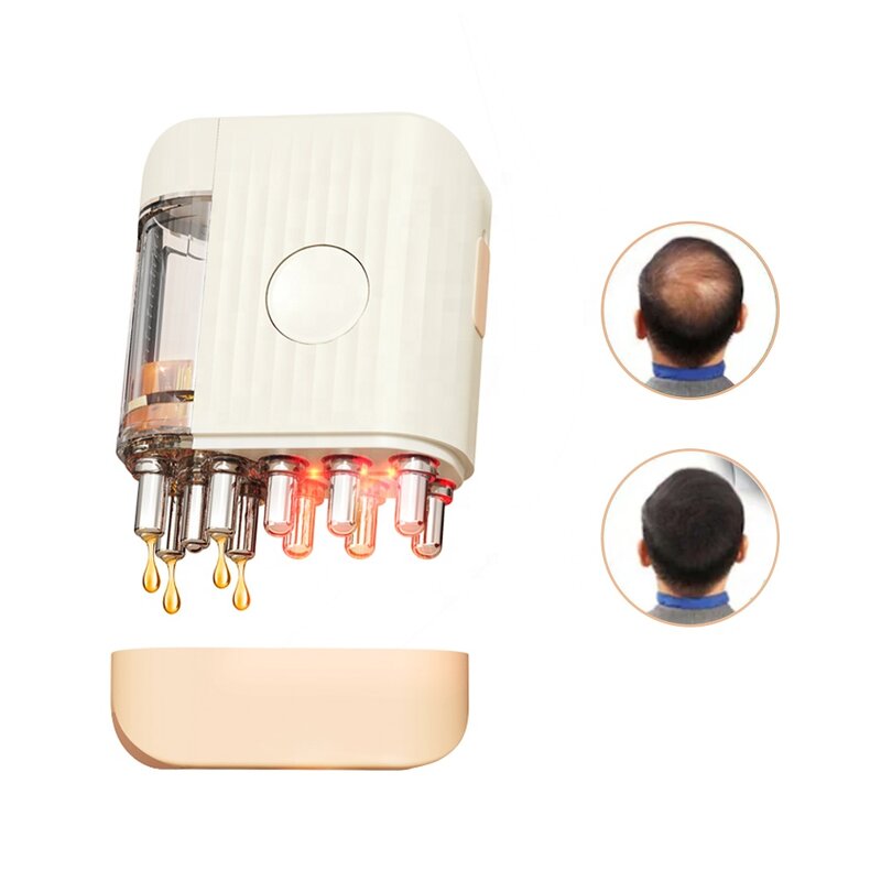 Scalp Massager Manufacturer - LED Electric Vibration with Plastic Handle Removable Tank Hair Oil Applicator for Growth