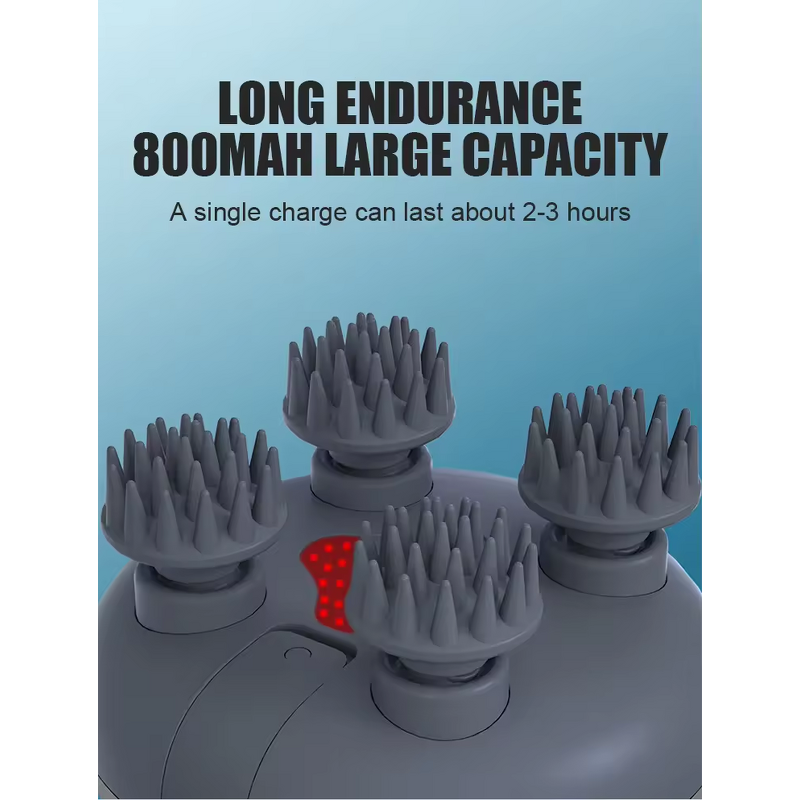 Head Massage Machine Manufacturer - New Trend Silicone Scalp Massager Tools Head Spa Electric with Red Light