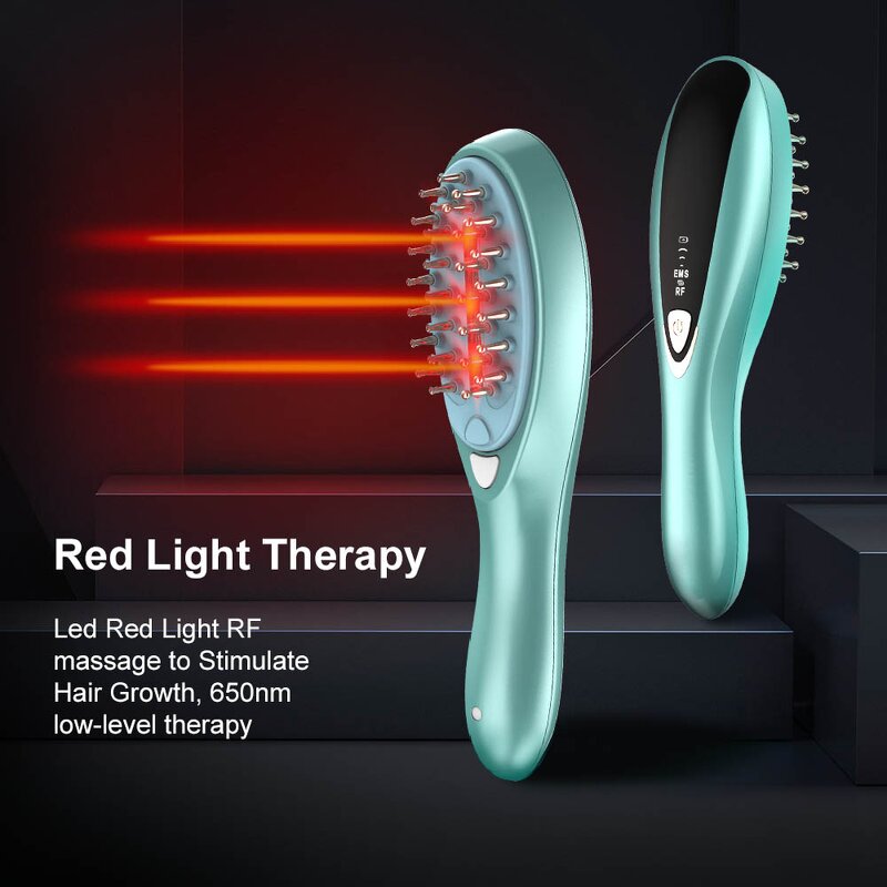 Head Massage Comb Manufacturer - Vibration Hair Scalp Scrubber Light Wave Care Brush USB Charging Rechargeable Electric Liquid