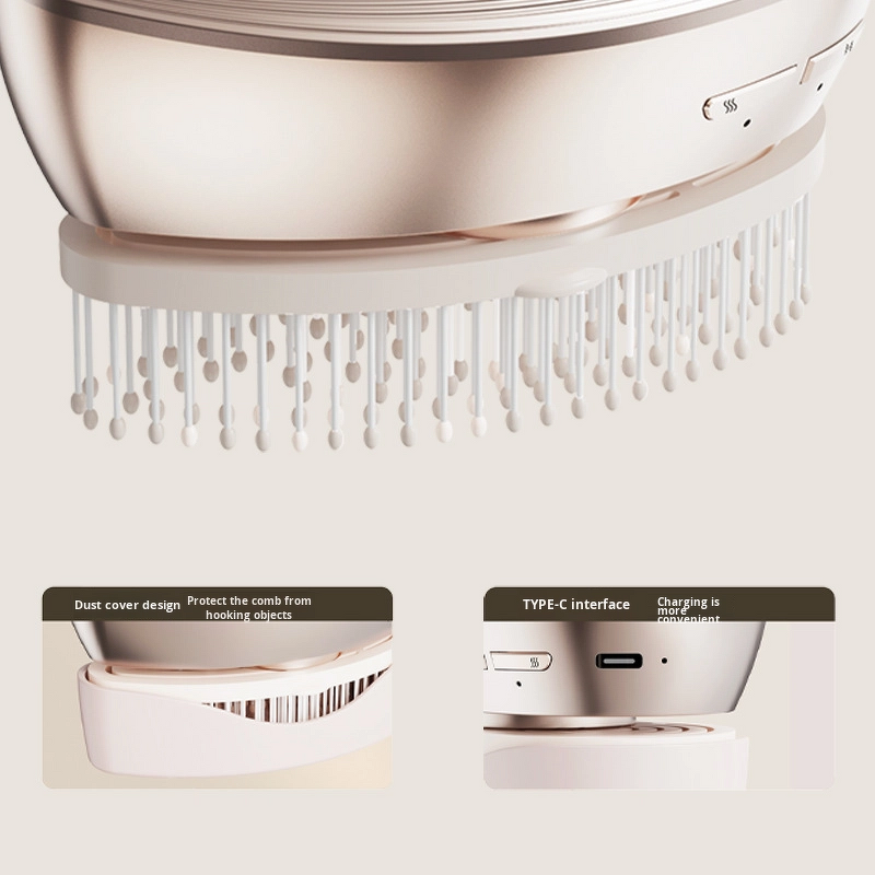 Scalp Introduction Device Manufacturer - Electric Rose Gold Atomized Hair Comb Vibrating Hair Care Spray Hair Growth Massager