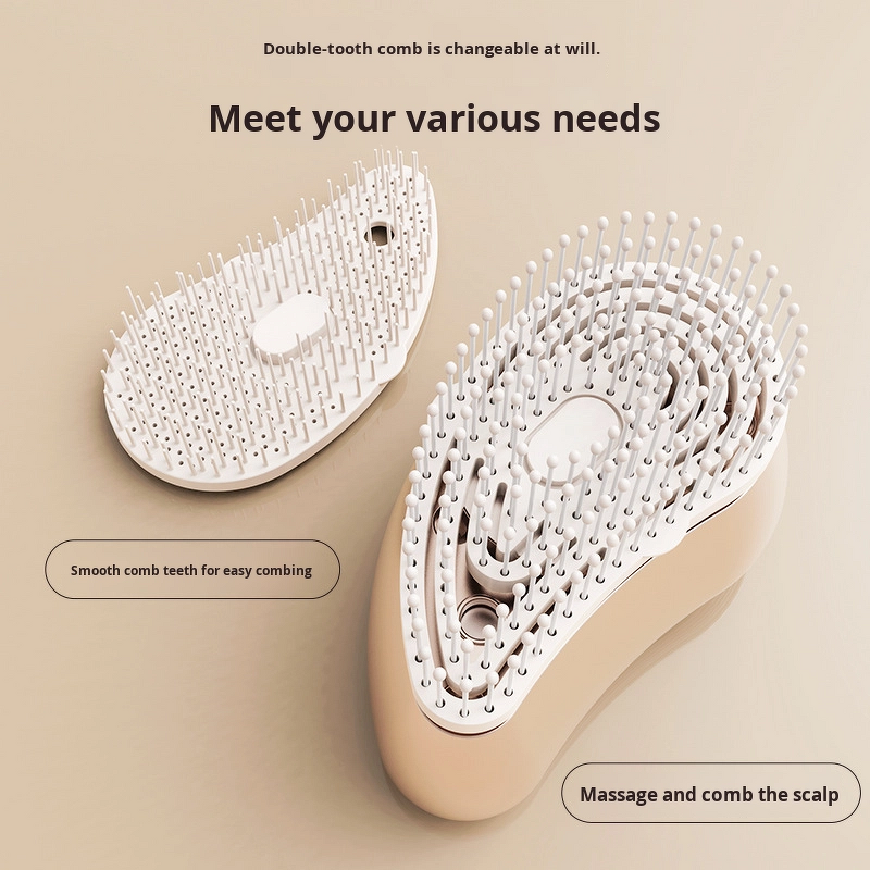 Scalp Introduction Device Manufacturer - Electric Rose Gold Atomized Hair Comb Vibrating Hair Care Spray Hair Growth Massager