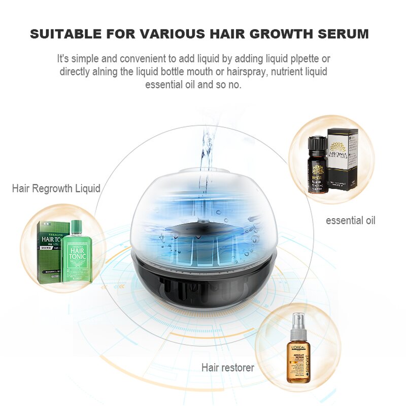 Hair Growth Stimulation Device Manufacturer - Anti Hair Loss Scalp Massager Treatment Brush Comb Applicator Serum Dispenser