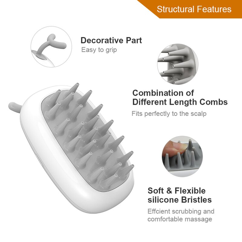 Scalp Treatment Comb Manufacturer - Sensitive Scalp Spa Custom logo Silicone Oil Applicator Wide Tooth Hair Care Brush