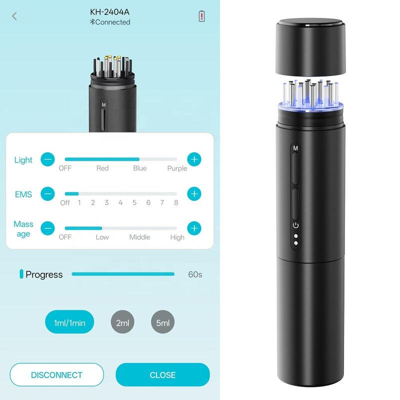 Hair Oil Applicator Manufacturer - Serum Dispenser Electric Liquid Scalp Massager Hair Growth Comb APP Based Customized