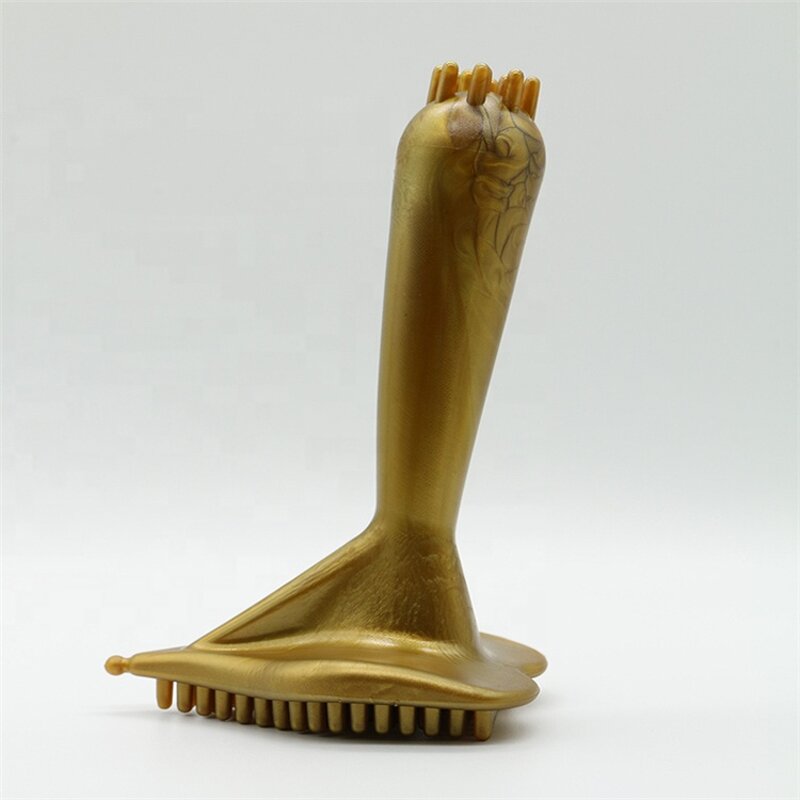 Meridian Body Massage Brush - Unisex Gold Triangle Natural Resin Tool