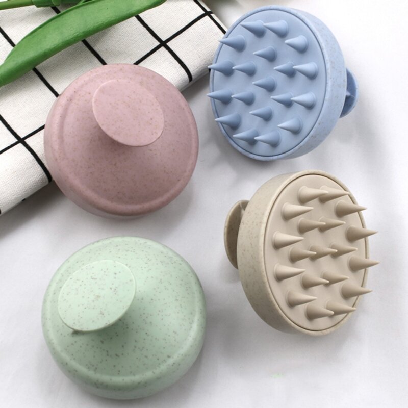 Silicone Hairbrush Scalp Tool - Wholesale Wheat Straw Home Shampoo Brush