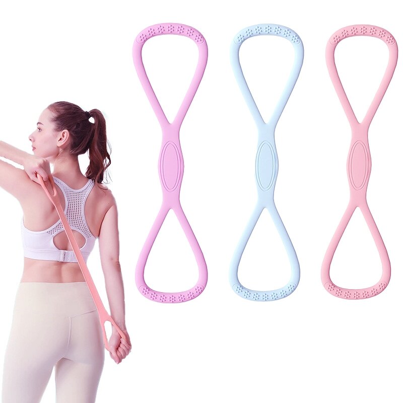 Silicone Yoga Stretch Bands - Custom Elastic Resistance Loop Exercise Tool