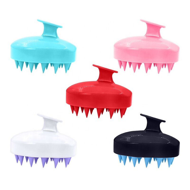 Silicone Scalp Massager Brush - Hot Sale ABS Handle Wet Dry Salon Tool