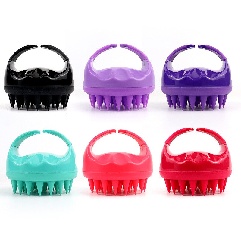 Silicone Scalp Massager Brush - Hot Sale ABS Handle Wet Dry Salon Tool