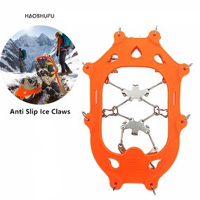 Snow Ice Crampons - Custom Outdoor 19 Stainless Steel Spikes Anti Slip Tool