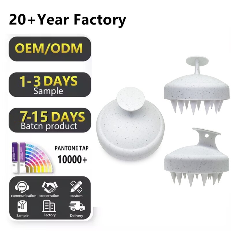Wheat Straw Scalp Massage Brush - Custom Logo Purple Home Shampoo Tool