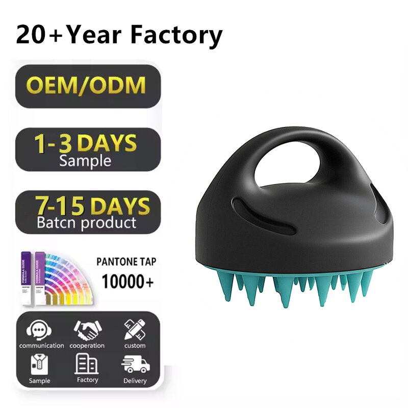 Silicone Hair Shampoo Brush - Custom Black Scalp Massager for Hair Growth