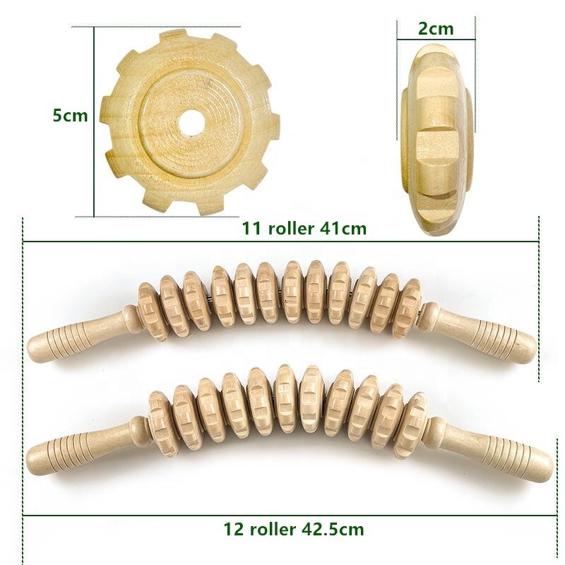 Wood Therapy Massage Tools - Neck Shoulder Waist Leg Wood Massage Roller