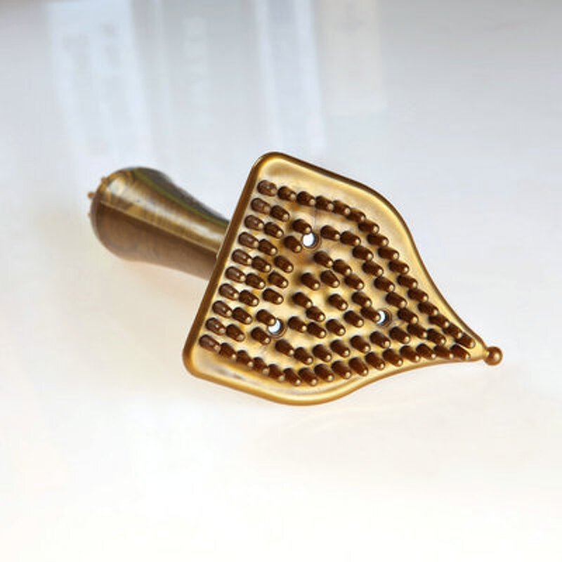 Meridian Body Massage Brush - Unisex Gold Triangle Natural Resin Tool