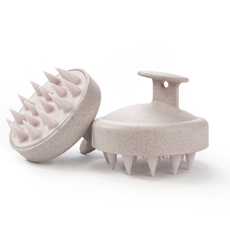 Silicone Scalp Massager Brush - Custom Biodegradable Wheat Straw Portable Tool