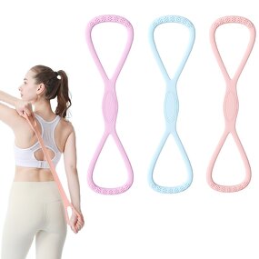 Silicone Yoga Stretching Strap - Custom Color Resistance Loop Exercise Band