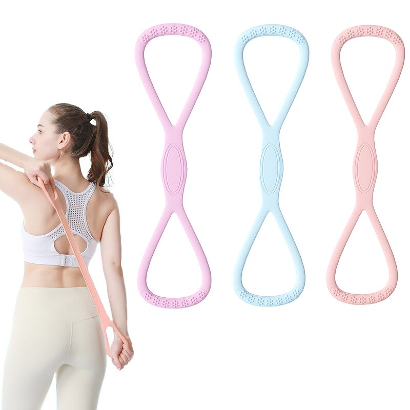Silicone Yoga Stretching Strap - Custom Color Resistance Loop Exercise Band