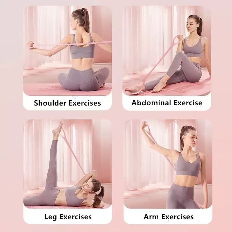 Silicone Yoga Stretching Strap - Custom Color Resistance Loop Exercise Band