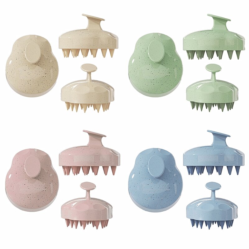 Scalp Massager Shampoo Brush - Professional Wheat Straw Silicone Home Tool