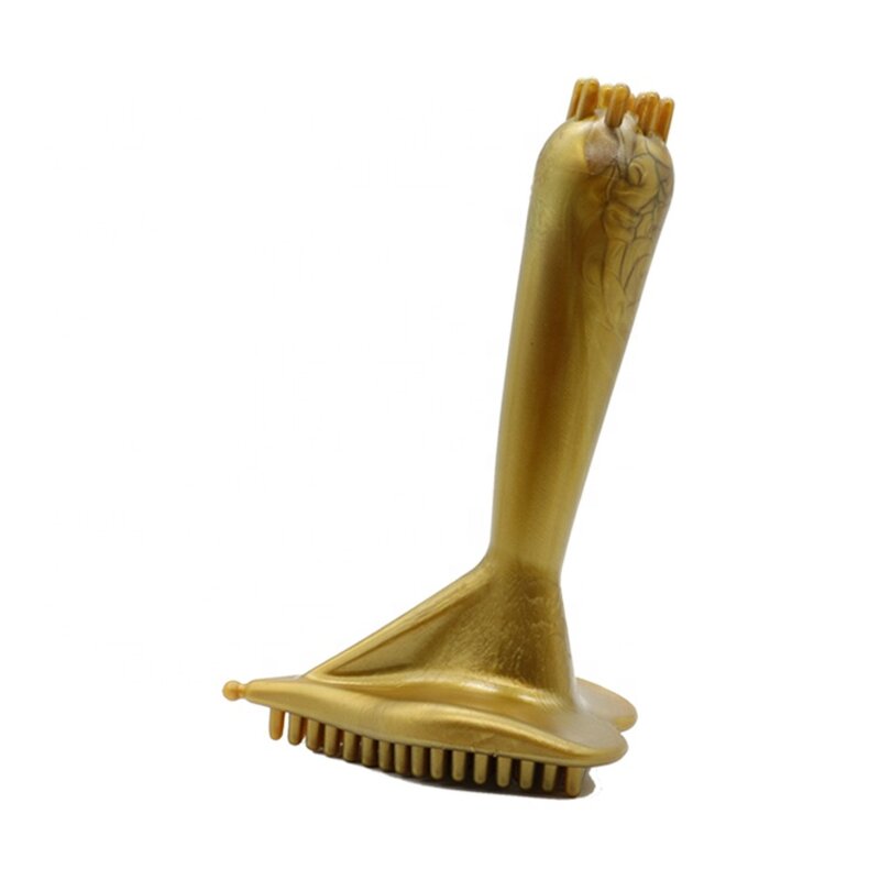 Meridian Body Massage Brush - Unisex Gold Triangle Natural Resin Tool