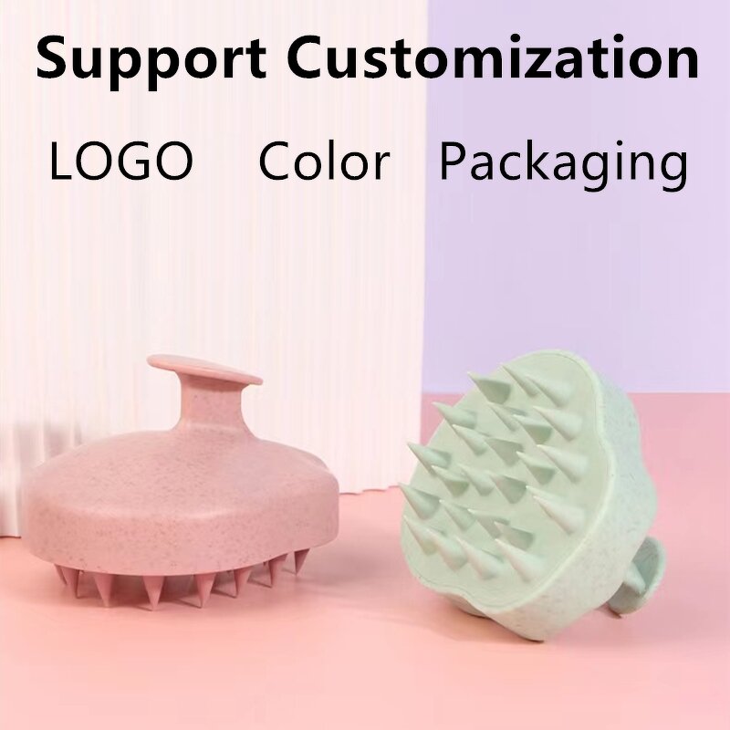 Wheat Straw Scalp Massage Brush - Professional Silicone Hair Growth Tool
