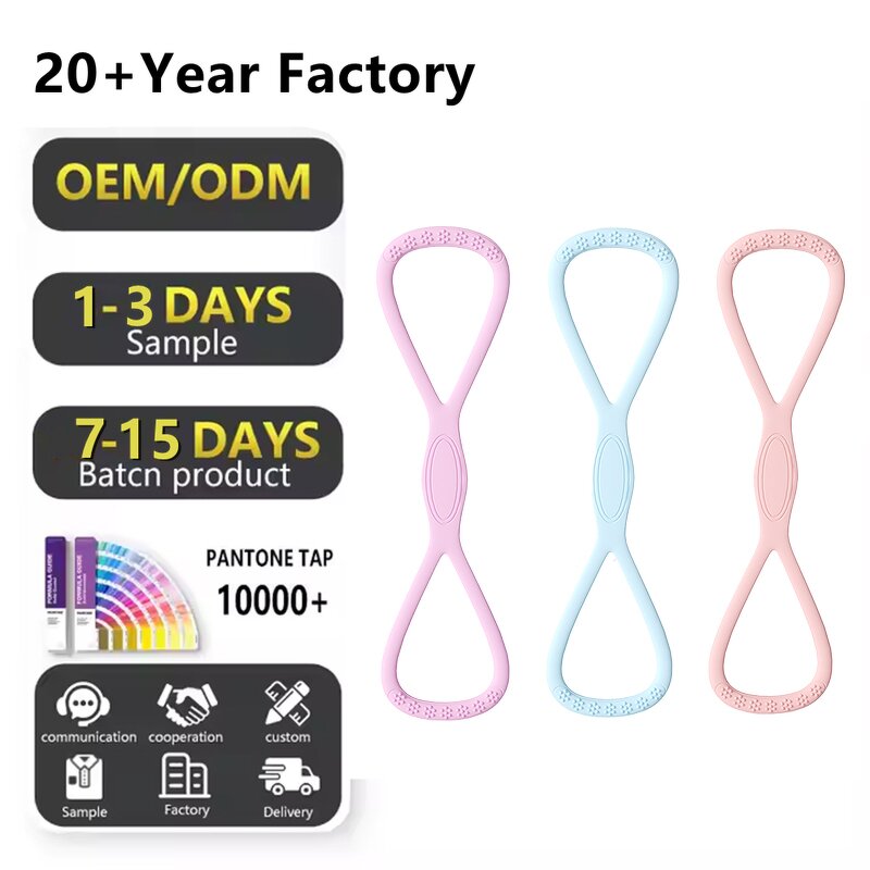 Silicone Yoga Stretching Strap - Custom Color Resistance Loop Exercise Band