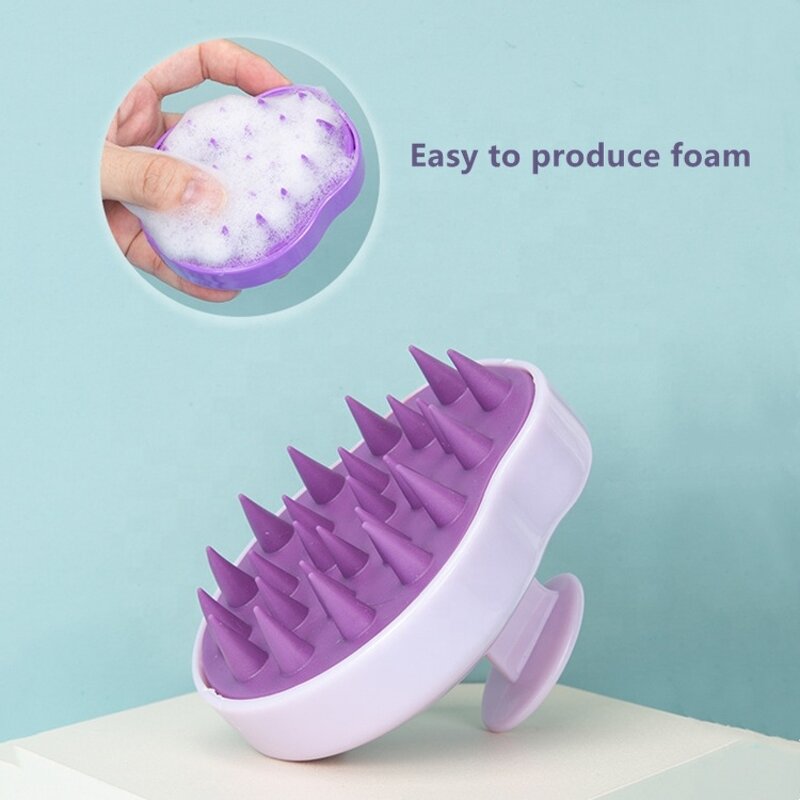 Silicone Scalp Massager Brush - Hot Sale ABS Handle Wet Dry Salon Tool