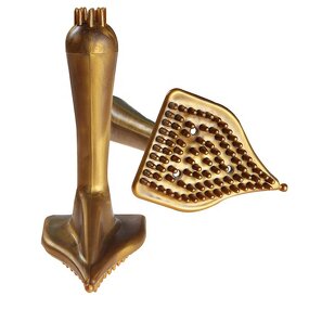 Meridian Body Massage Brush - Unisex Gold Triangle Natural Resin Tool