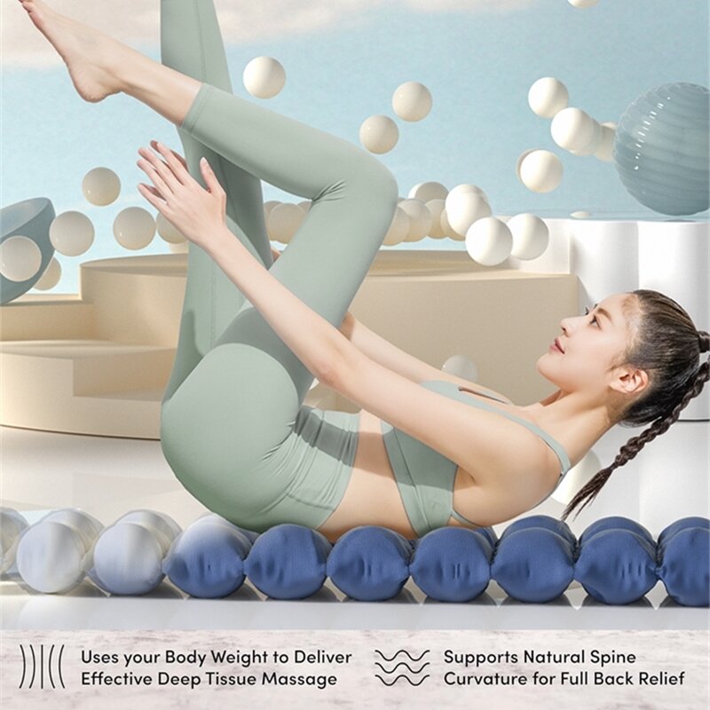 Yoga Pilates Spine Trainer - 20 Ball Lumbar Correction Back Stretch Pad