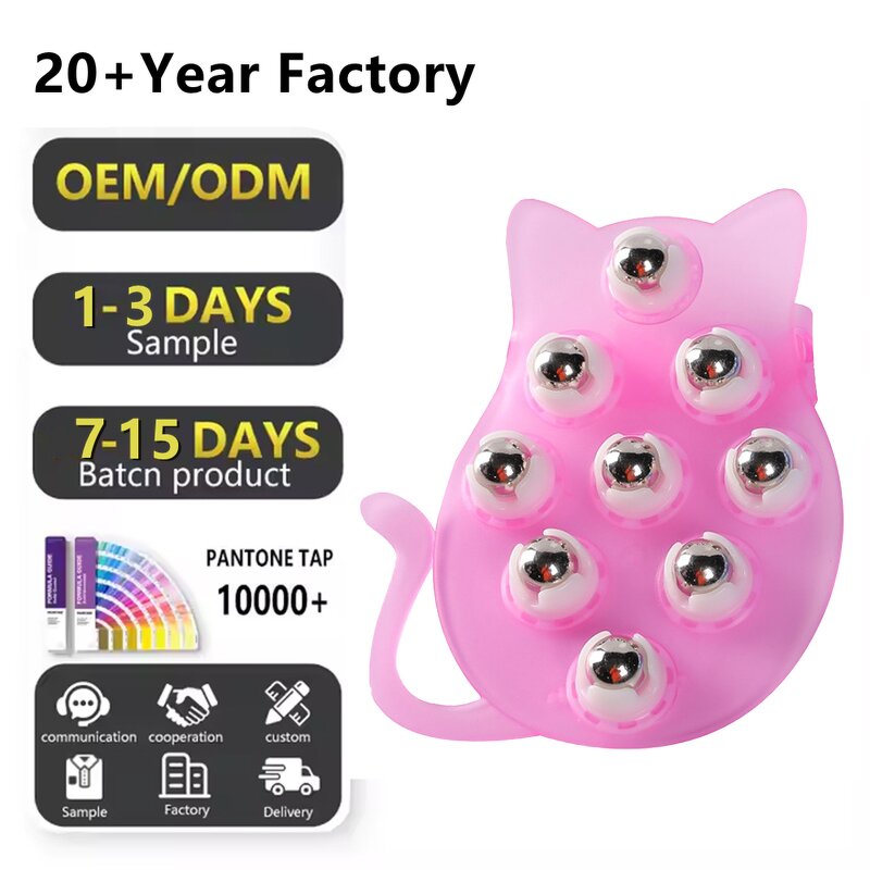 Handheld Body Massage Roller - Custom 9 Ball Anti Cellulite Back Relax Tool