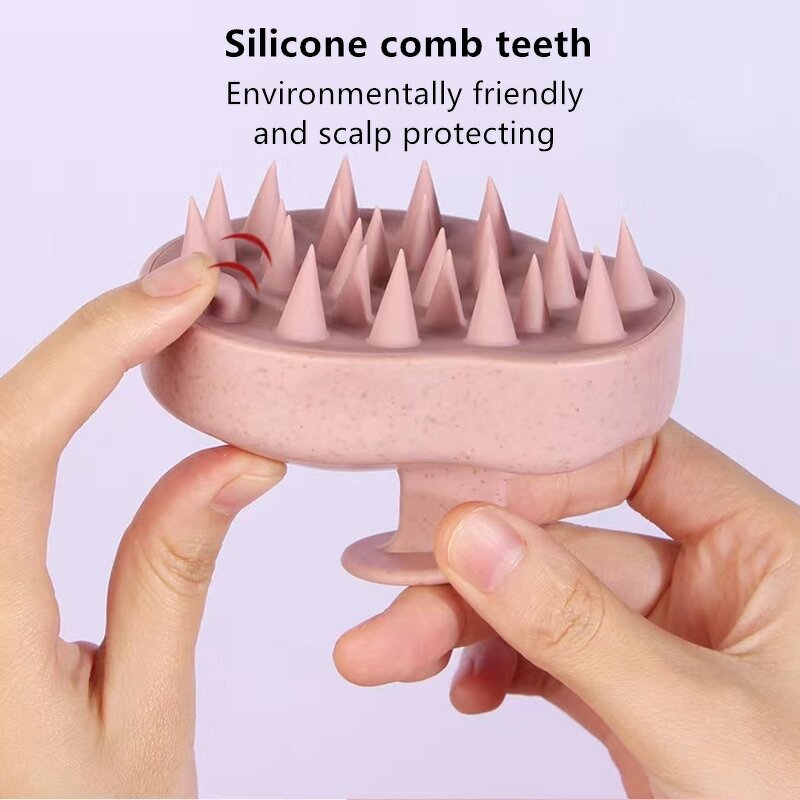 Scalp Massager Shampoo Brush - Professional Wheat Straw Silicone Home Tool