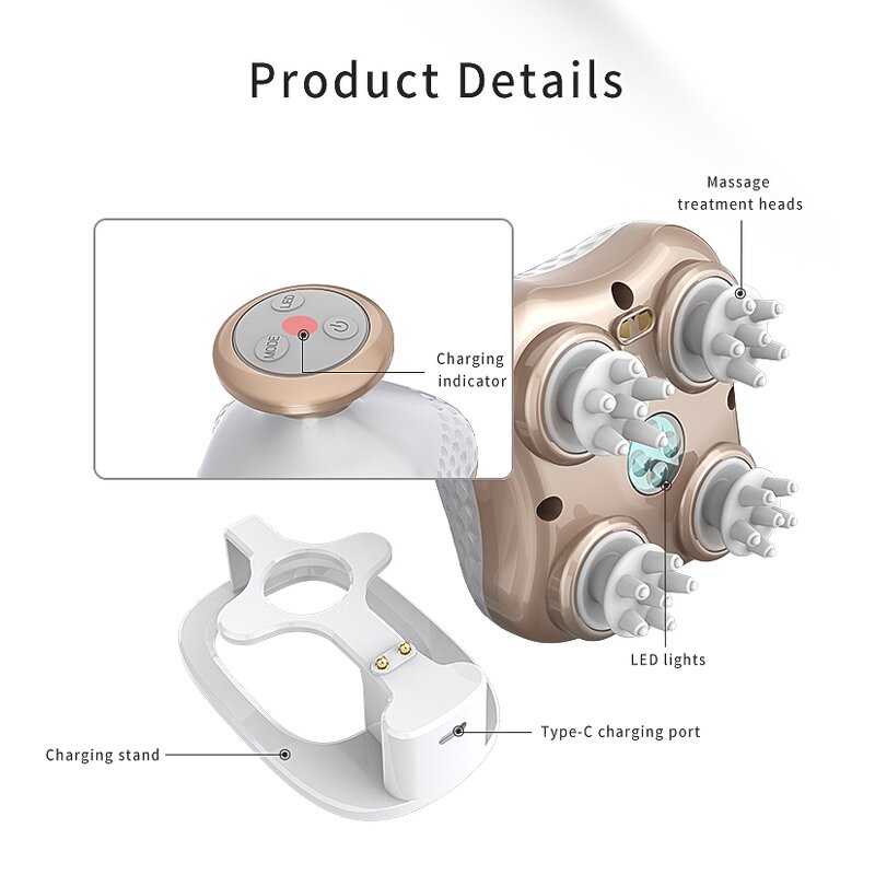 Pet Massager Manufacturer - Waterproof Electric Wireless for Scalp Cat Dog Body Deep Tissue Kneading Vibrating