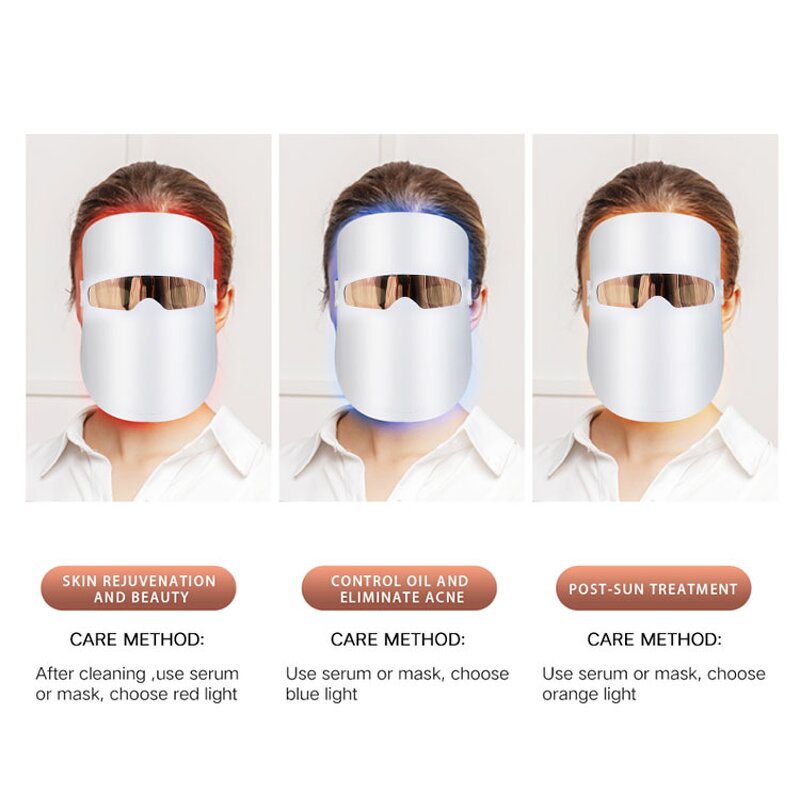 LED Face Mask Manufacturer - PDT Photon Light 3 Colors for Facial Skin Beauty Therapy & Care