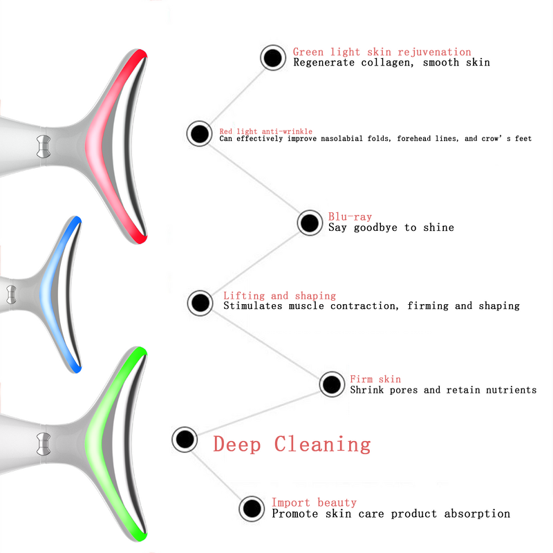 Facial Massage Device Manufacturer - Handheld Portable Red Light Therapy for Face and Neck with Hot Compress