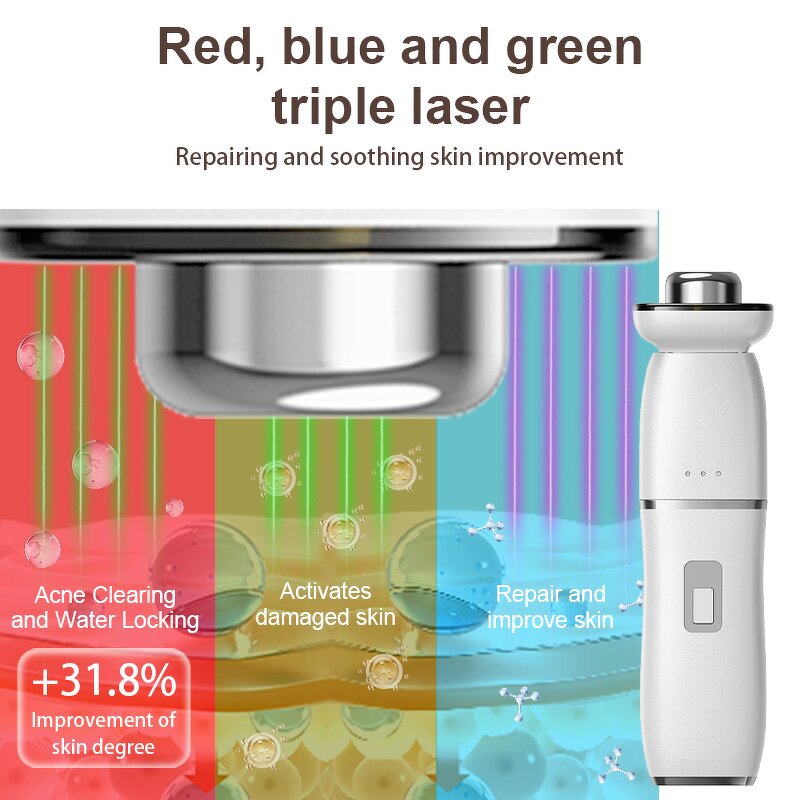 Skin Scrubber Spatula Manufacturer - Wireless Rechargeable Ultrasonic Handheld Face Exfoliation Tool with US/EU/AU Plugs