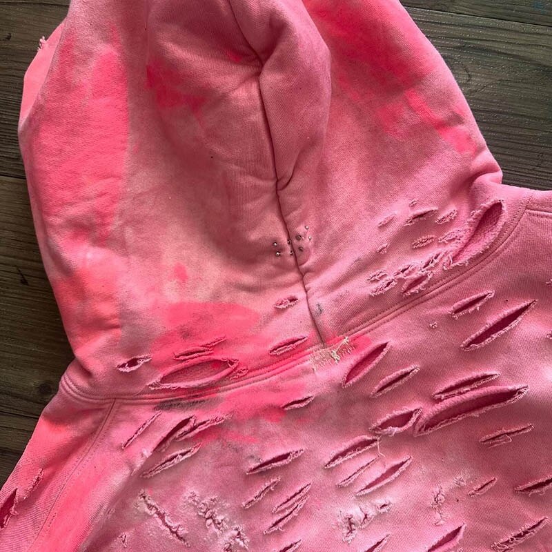 Men's Zipper Hoodie - Winter Acid Wash Rhinestone Letter Pattern Sweatshirt