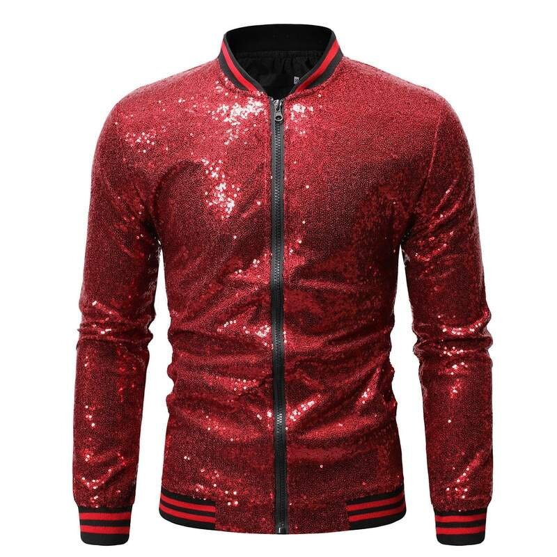 Men's Sequin Jacket - Full Customize Football Mardi Gras Sparkly Outerwear