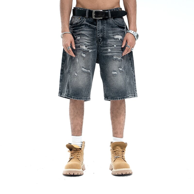Men's Denim Shorts - 2025 Custom Distressed Vintage Printed Jorts