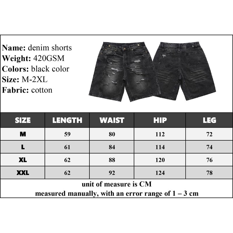 Men's Denim Shorts - 2025 Custom Distressed Vintage Printed Jorts