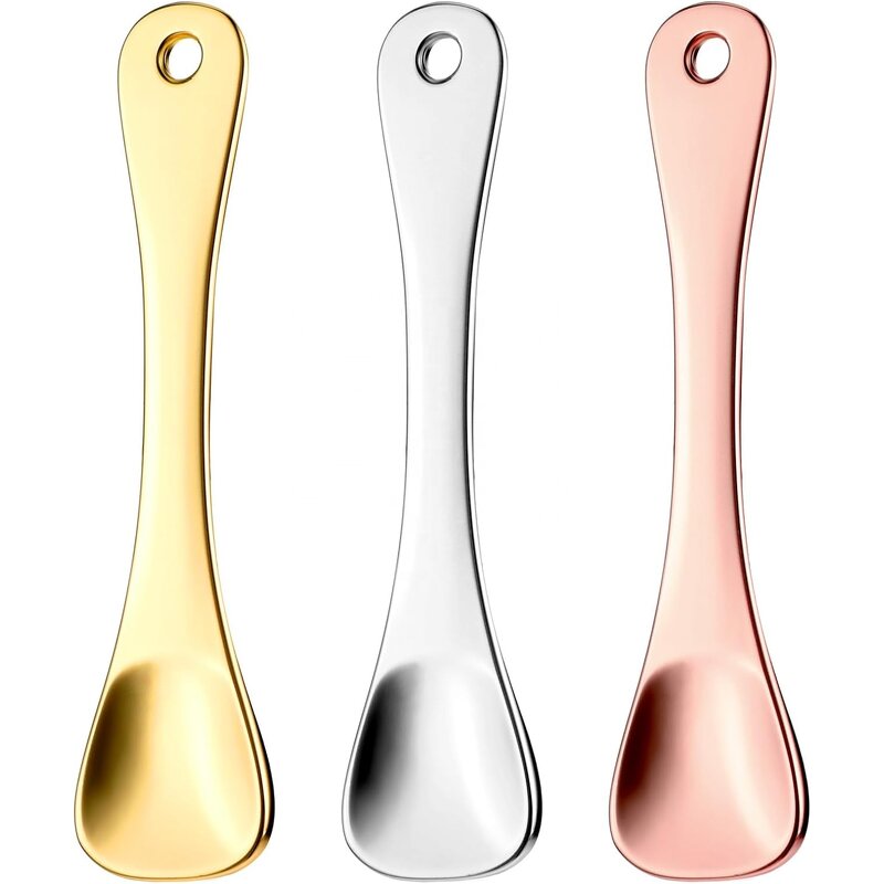 Cosmetic Spatula - Custom Logo Heart Shaped Rose Gold Metal Makeup Spoon